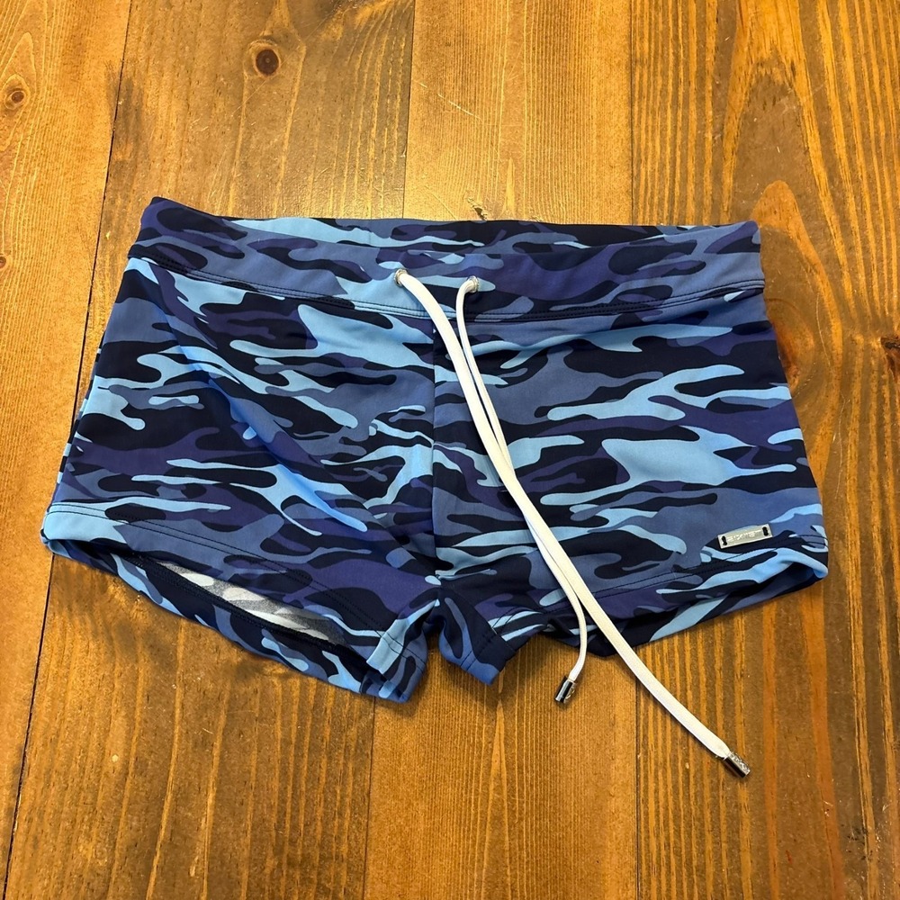 2xist Mens Essential Cabo 2" Swim Trunks Medium Blue Camo